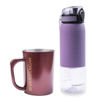 Водородная кружка Vione Hydrogen Mug бордо + минеральная бутылка Vione Mineral Bottle фиолетовая