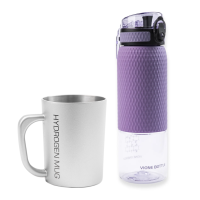 Водородная кружка Vione Hydrogen Mug серая + минеральная бутылка Vione Mineral Bottle фиолетовая